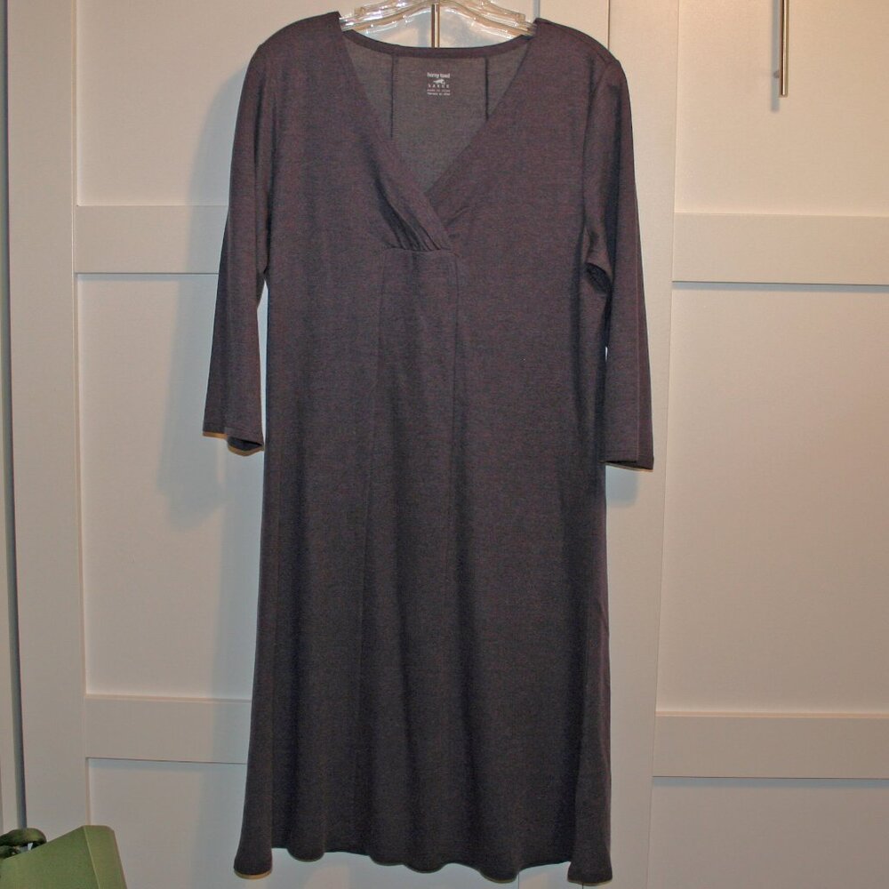 HORNY TOAD‎ LARGE Dress V-neck Purple/Blue with 3/4 Length Sleeves